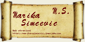 Marika Simčević vizit kartica